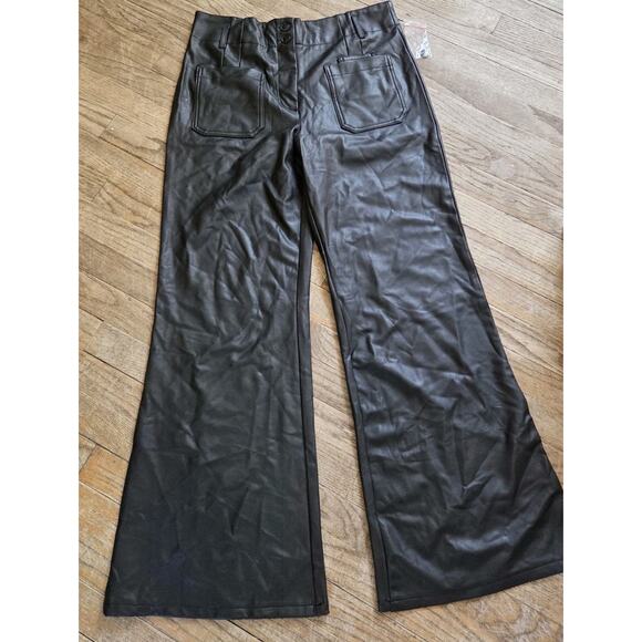 The Junie High-Rise Flare Pants by Maeve Faux-Leather Edition Size 31 NWTS - Picture 7 of 13
